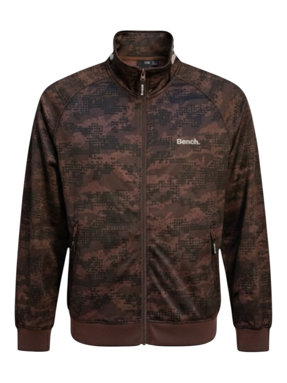 Bench Brown & Black Men’s Zip Up Logo Neck Jacket Size XXL